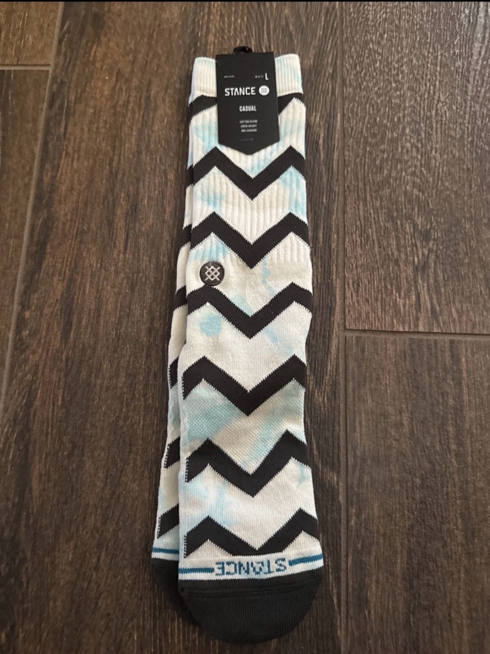 Stance Men’s Black, White & Light Blue Chevron Crew Socks